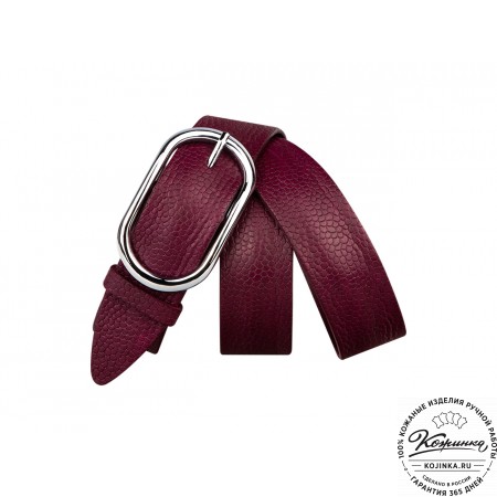 Кожаный ремень B40-1306 (бордо)
