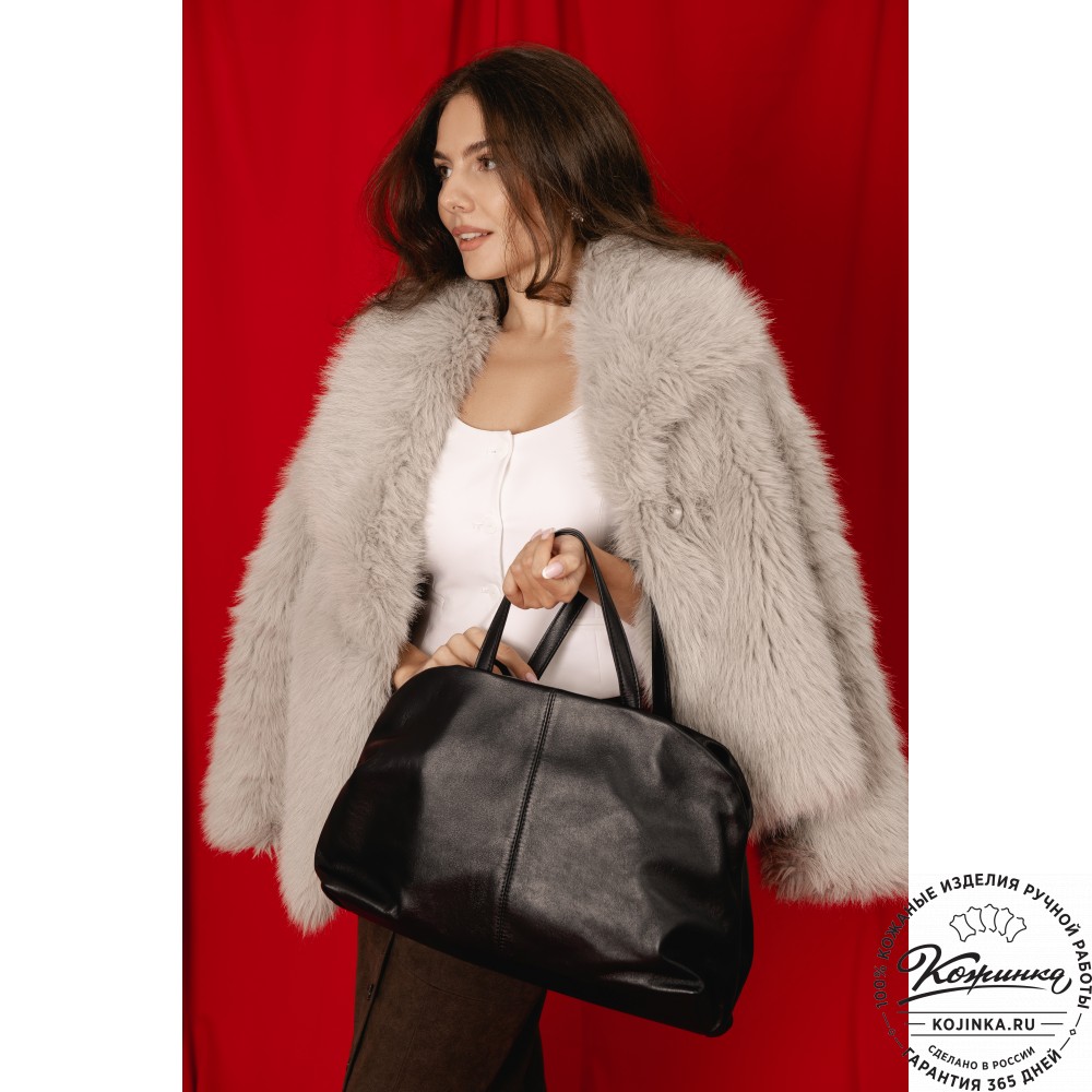 Женская кожаная сумка "Испания" (черная)