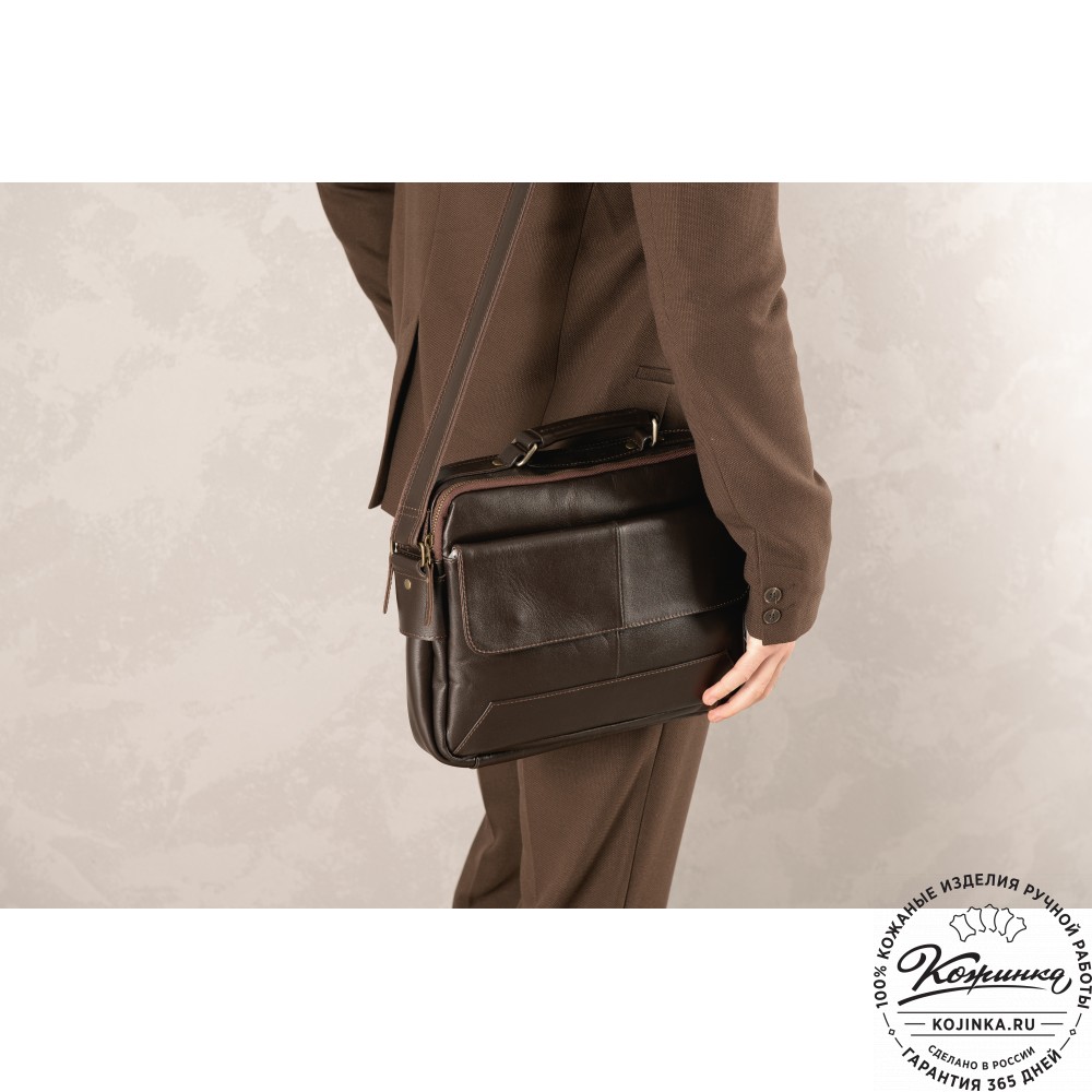 Кожаная сумка "Леон" (коричневая)