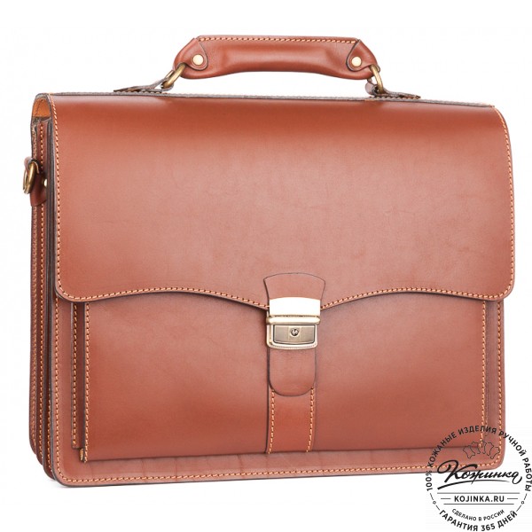 Кожаный портфель "Карьерист"  (рыжий). фото 1