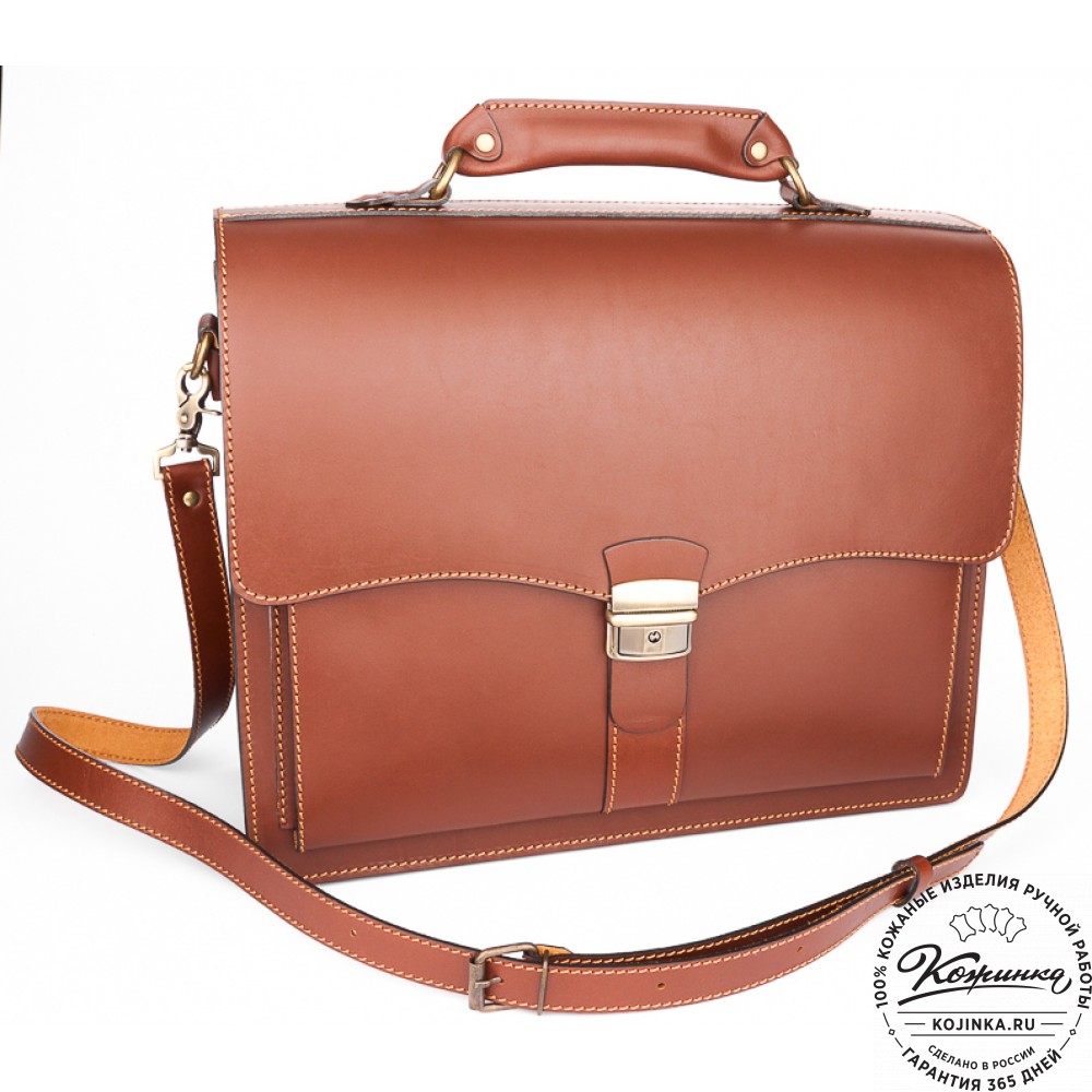 Кожаный портфель "Карьерист"  (рыжий)