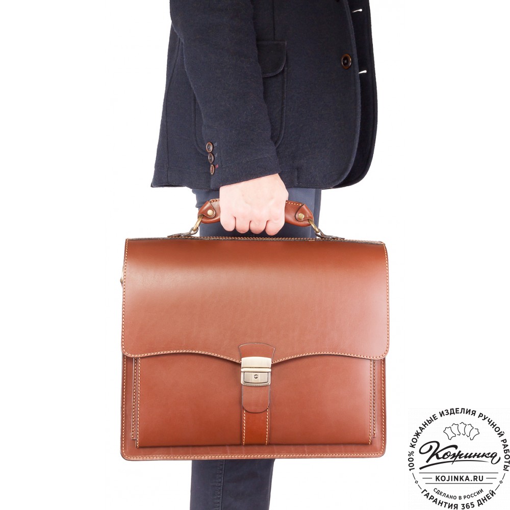 Кожаный портфель "Карьерист"  (рыжий)