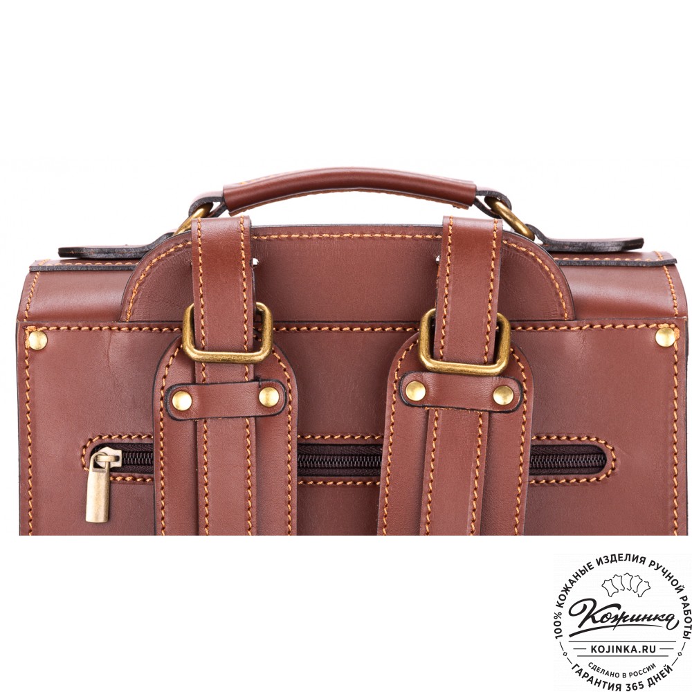 Кожаный ранец-портфель "Джон" (коричневый)