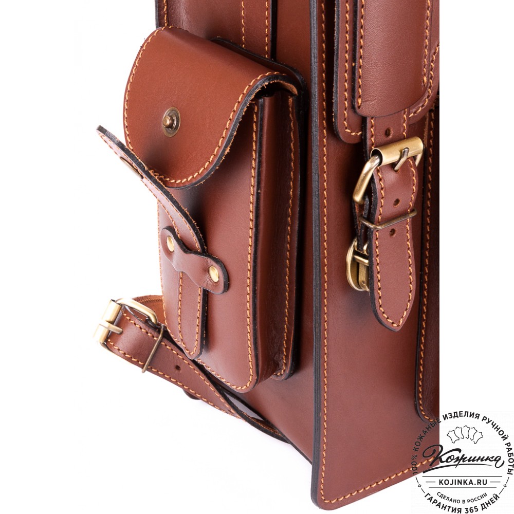 Кожаный ранец-портфель "Джон" (коричневый)