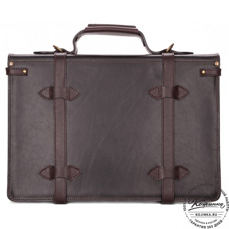 Мужской кожаный портфель "Литтлетон" (чёрный с коричневым)