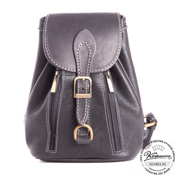 Женский кожаный рюкзак "Колибри" (черный). фото 1