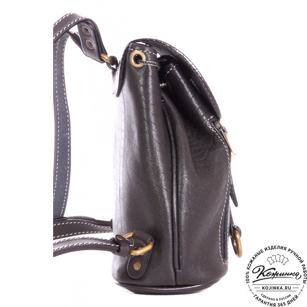 Женский кожаный рюкзак "Колибри" (черный)