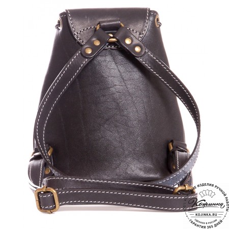 Женский кожаный рюкзак "Колибри" (черный)