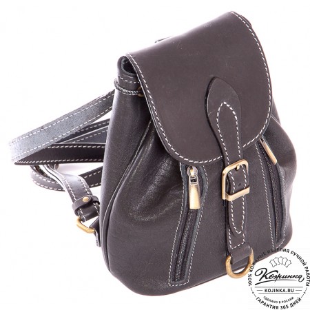 Женский кожаный рюкзак "Колибри" (черный)