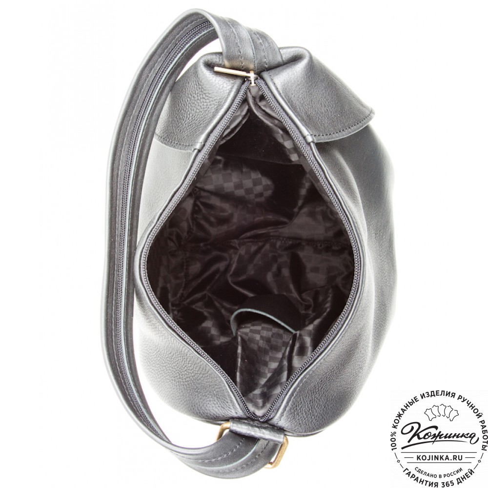 Кожаный рюкзак-сумка "Микки" (черный)