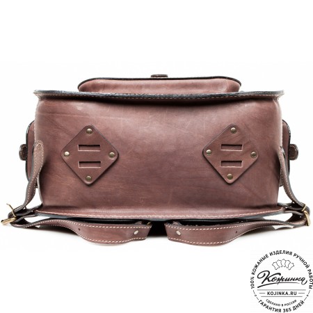 Мужской кожаный рюкзак "Байкер" (коричневый)
