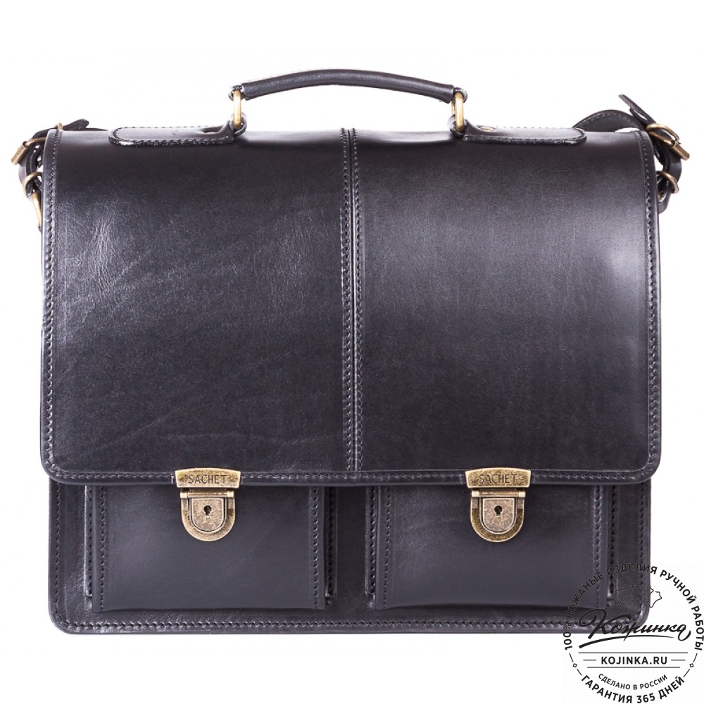 Кожаный деловой портфель "Адвокат-1" (черный)