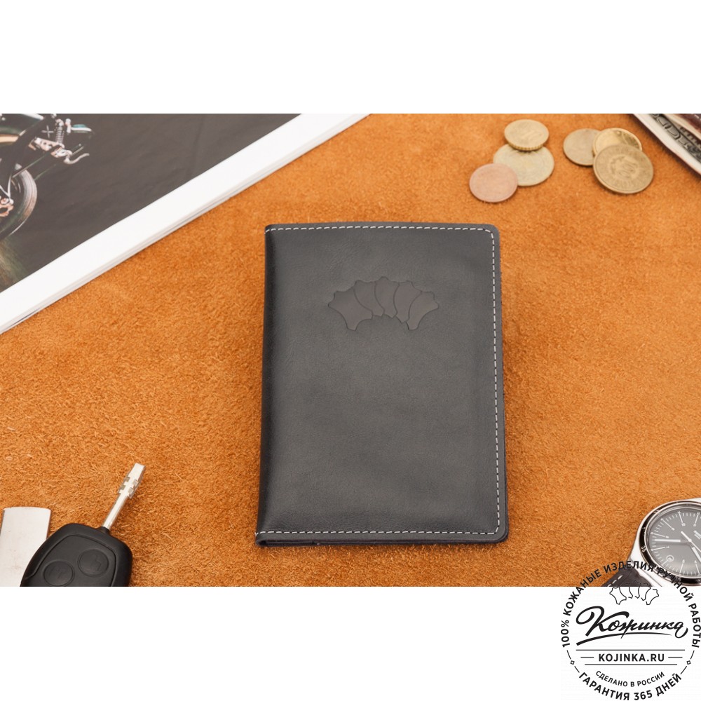 Кожаный бумажник водителя Турин (черный)