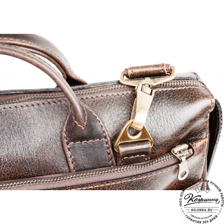 Кожаная деловая сумка "Гранд" (коричневый эксклюзив)