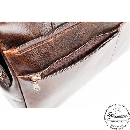 Кожаная деловая сумка "Гранд" (коричневый эксклюзив)