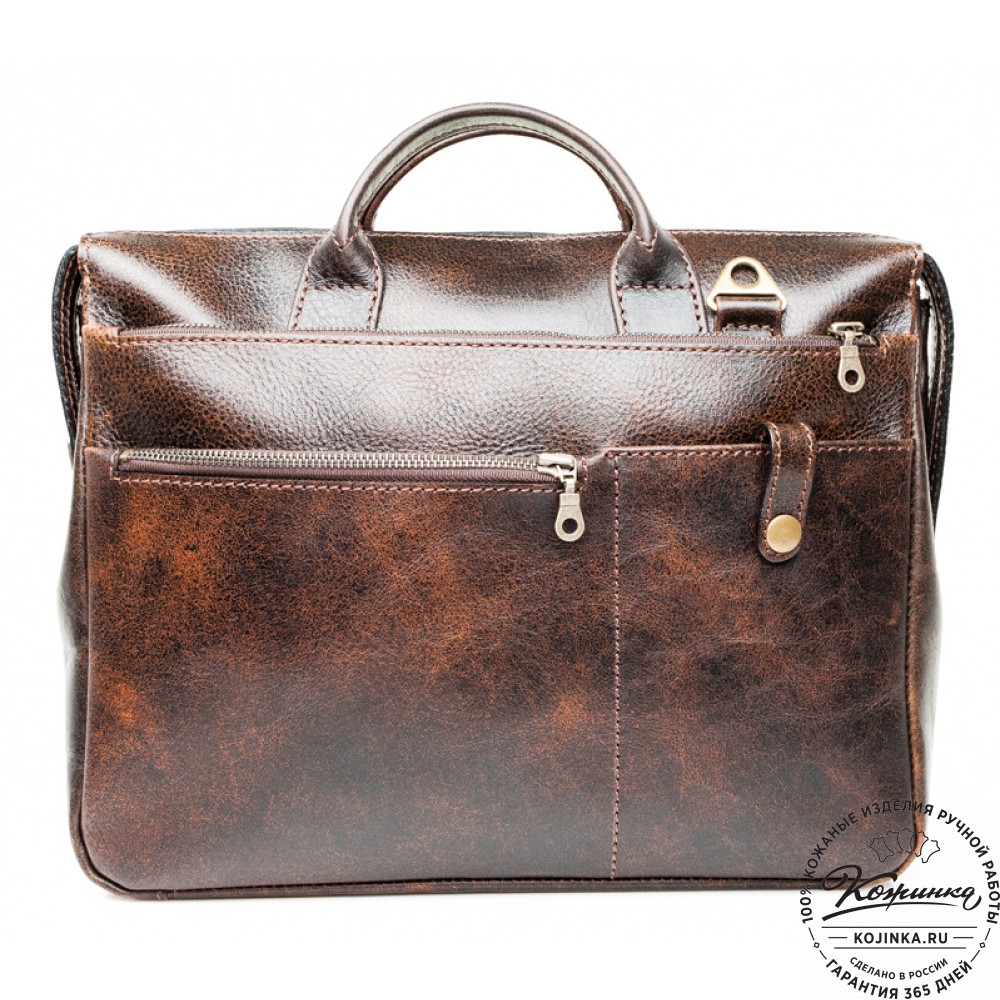 Кожаная деловая сумка "Гранд" (коричневый эксклюзив)
