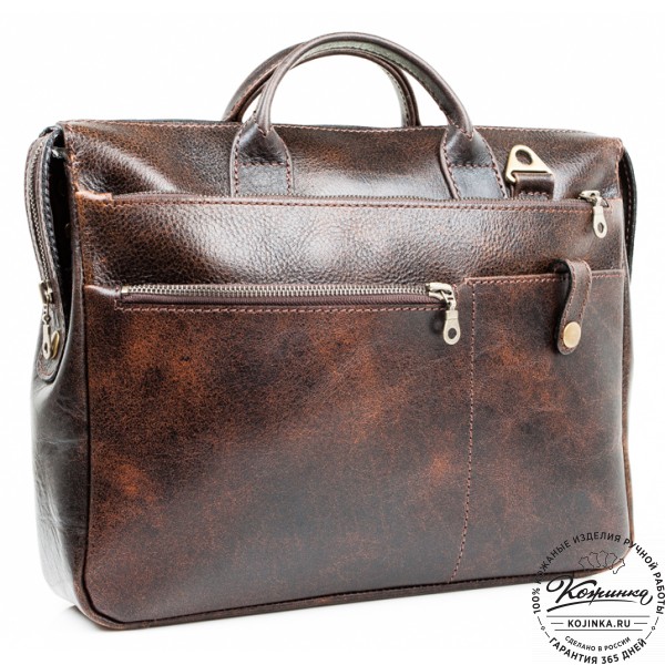 Кожаная деловая сумка "Гранд" (коричневый эксклюзив). фото 1