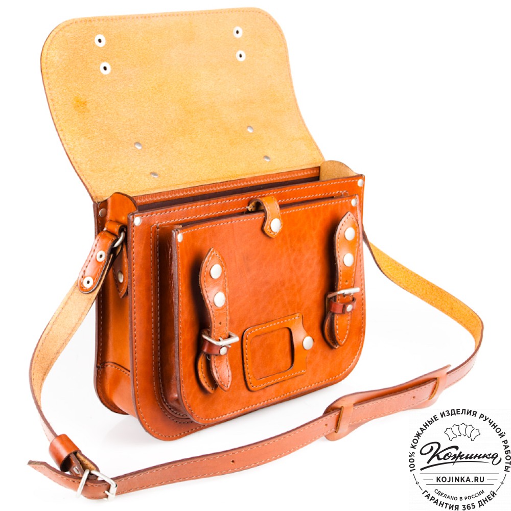 Кожаный портфель "Сатчел"  (рыжий)