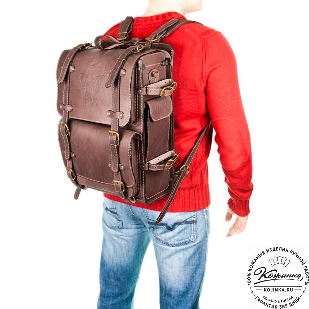 Мужской кожаный рюкзак "Легион" (коричневый)