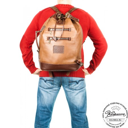 Кожаный рюкзак "СаШе" (тёмно-коричневый)