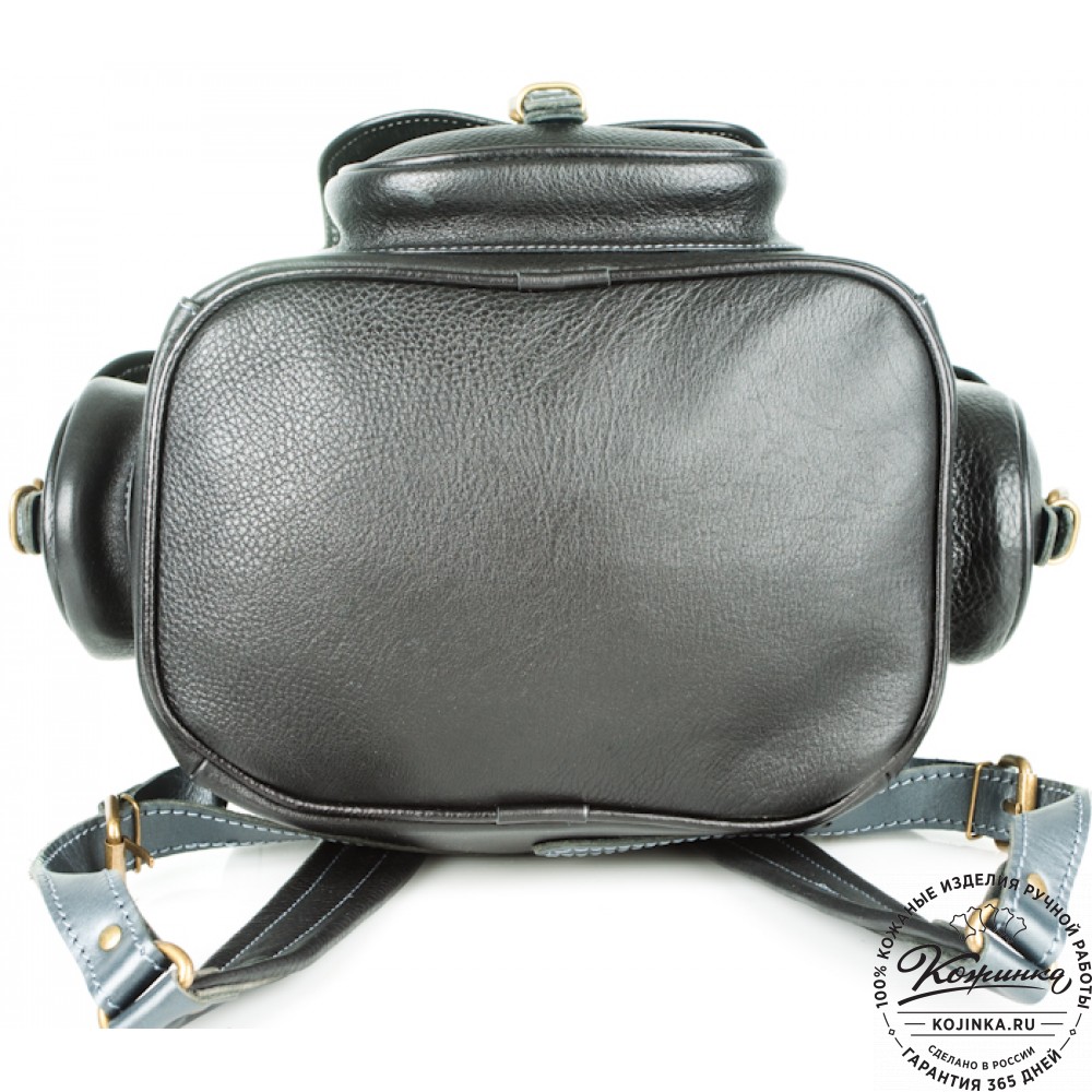 Кожаный рюкзак "Мидл" (чёрный)