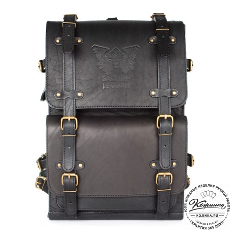 Мужской кожаный рюкзак "Легион" (чёрный)