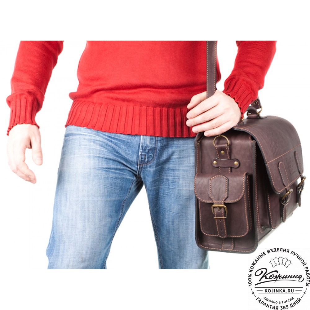 Кожаный портфель "Вояджер" (чёрный)