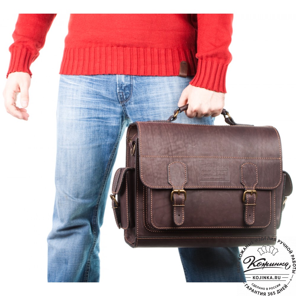 Кожаный портфель "Вояджер" (чёрный)