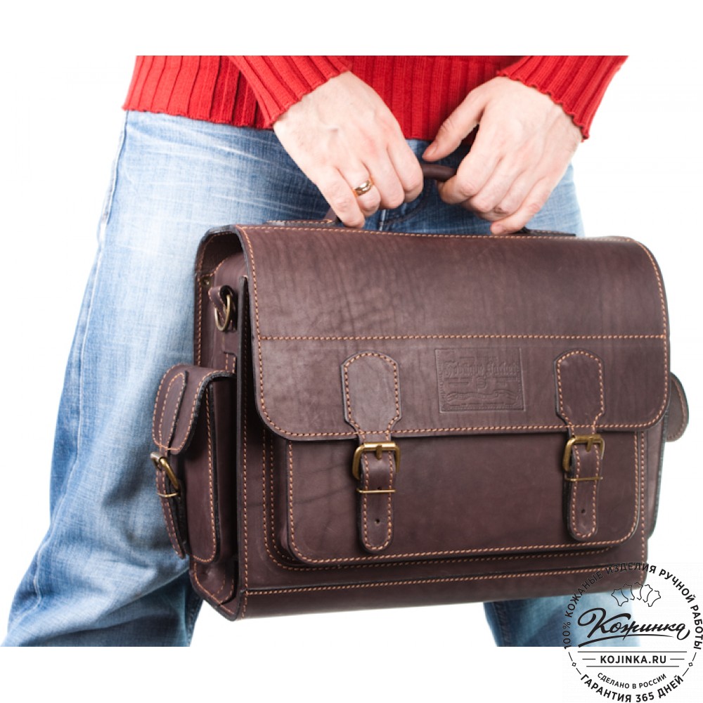 Кожаный портфель "Вояджер" (чёрный)