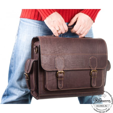 Кожаный портфель "Вояджер" (чёрный)