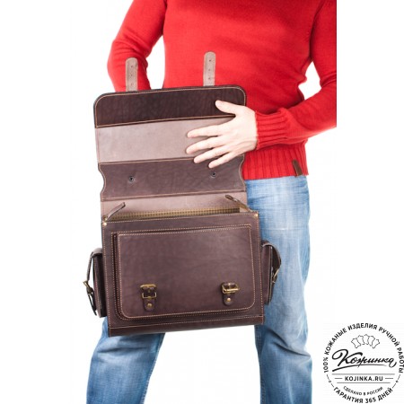 Кожаный портфель "Вояджер" (чёрный)