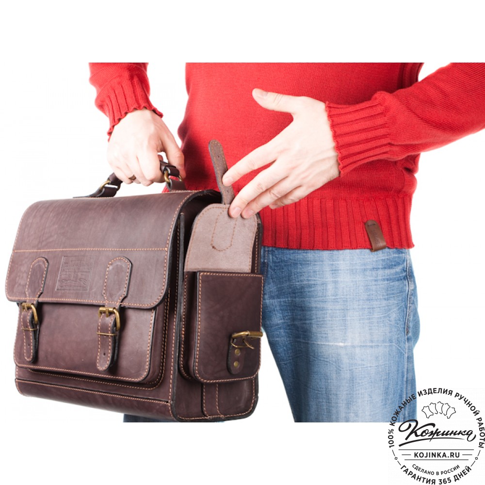 Кожаный портфель "Вояджер" (чёрный)