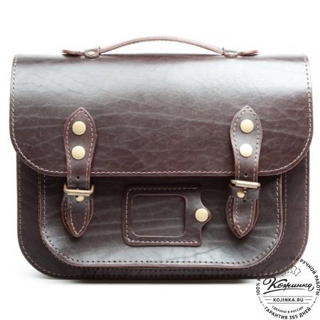 Кожаный портфель "Сатчел"  (тёмно-коричневый)