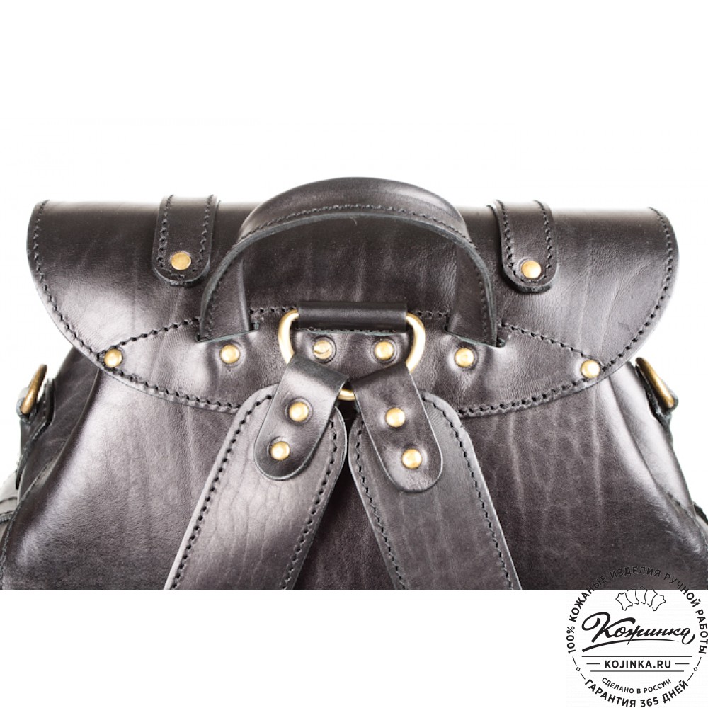 Кожаный рюкзак "Пехотинец" (чёрный)