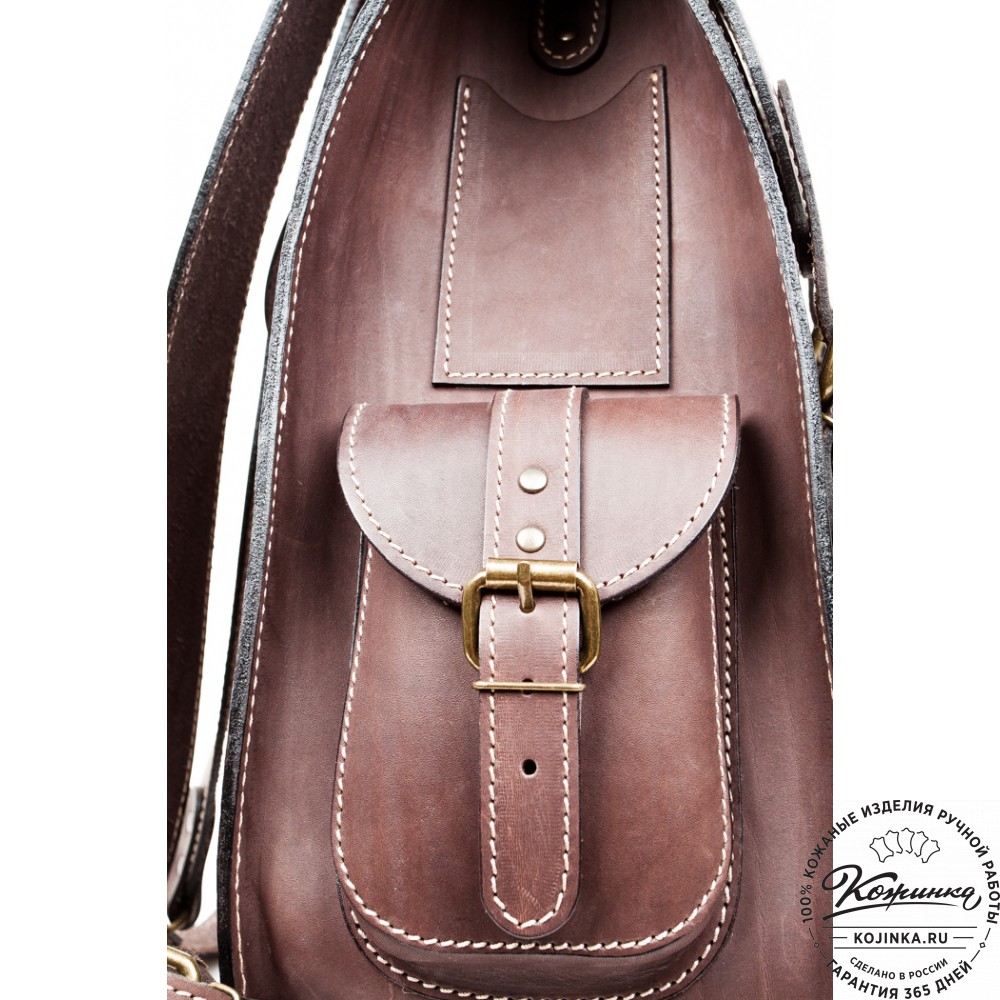 Мужской кожаный рюкзак "Байкер" (коричневый)