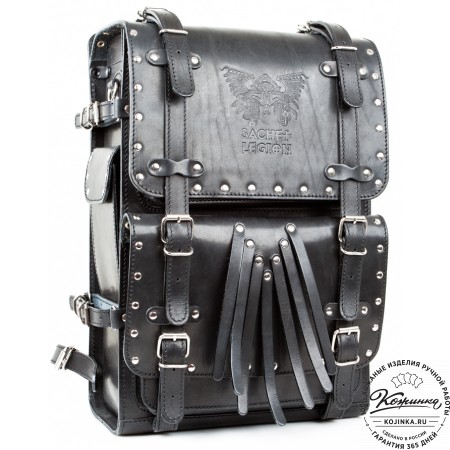 Мужской кожаный рюкзак "Легион-Харлей" (черный)