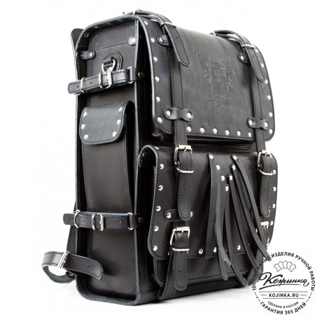 Мужской кожаный рюкзак "Легион-Харлей" (черный)