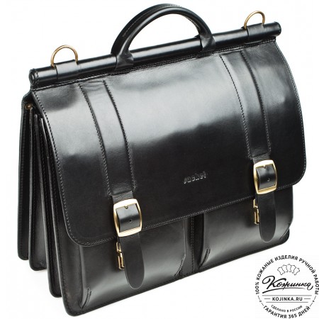 Кожаный портфель "Префект" (чёрный)