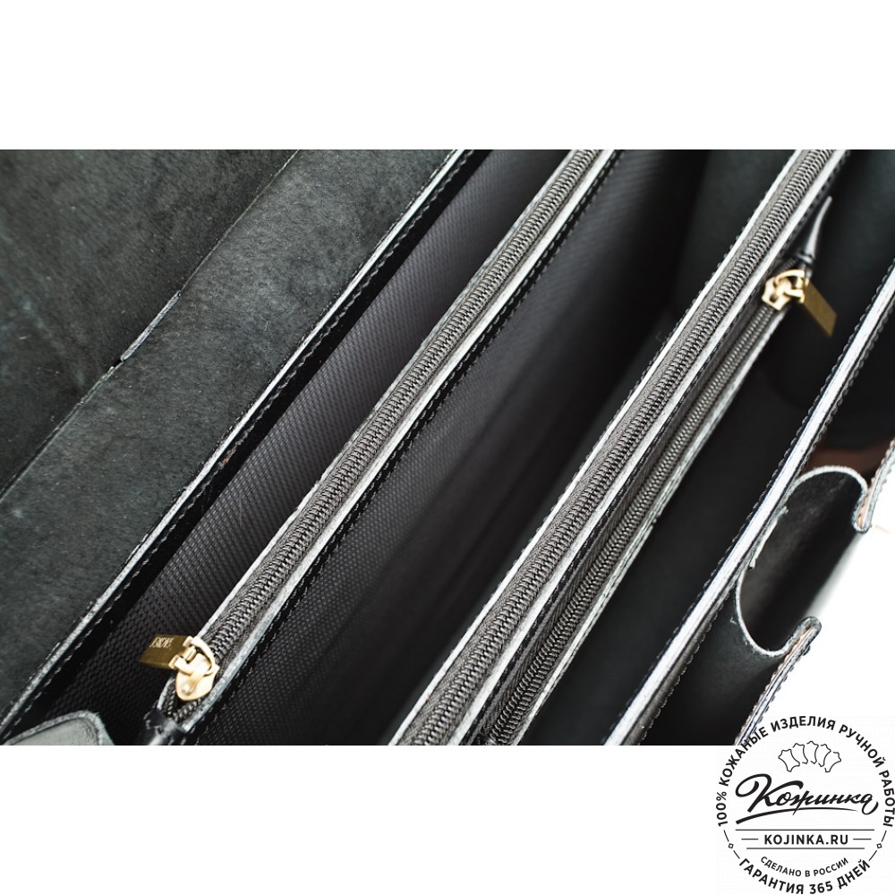 Кожаный портфель "Префект" (чёрный)