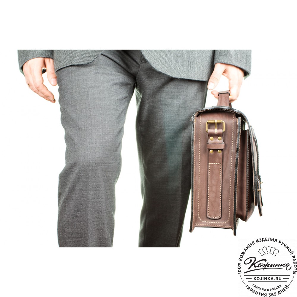 Кожаный портфель "Француз" (коричневый)