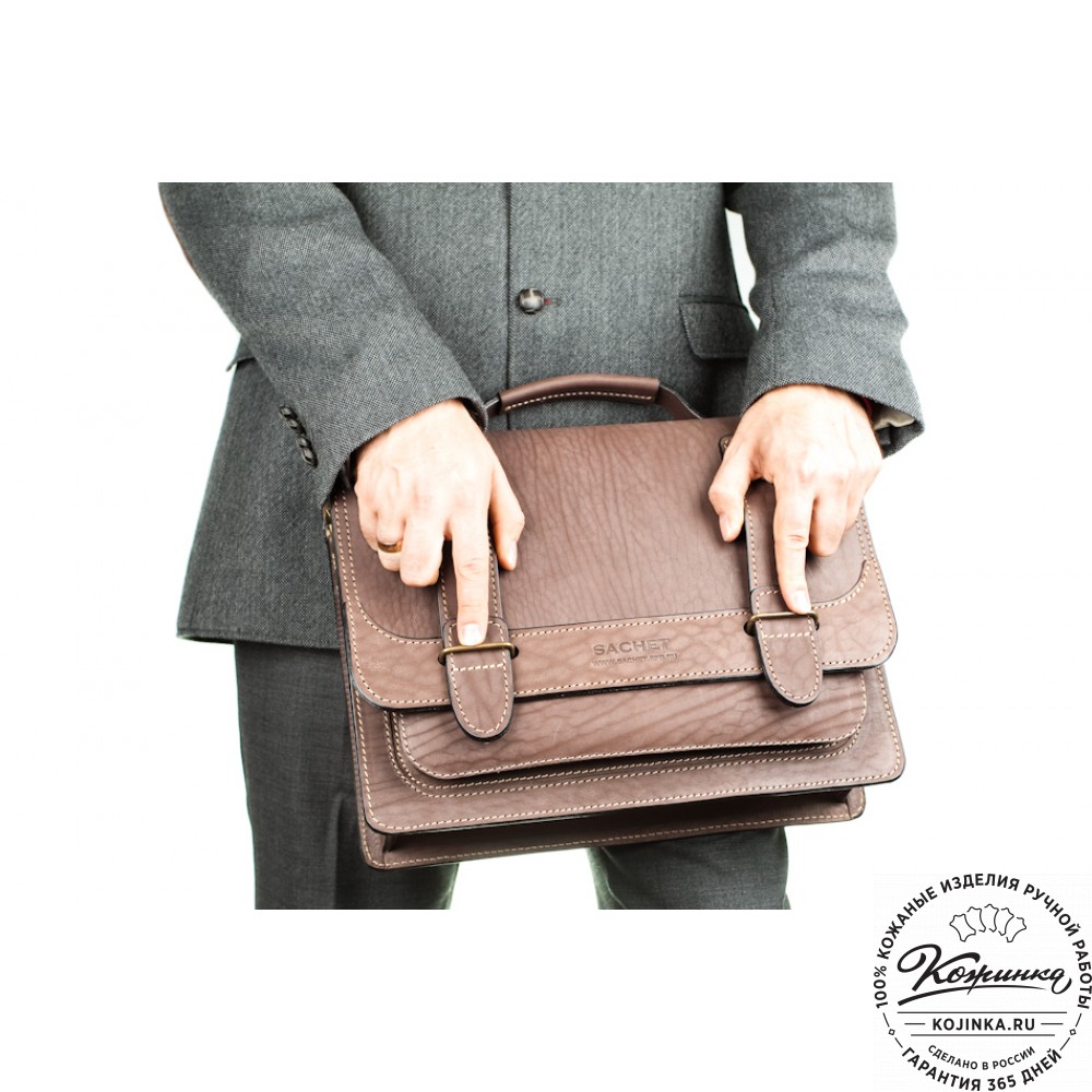 Кожаный портфель "Француз" (коричневый)