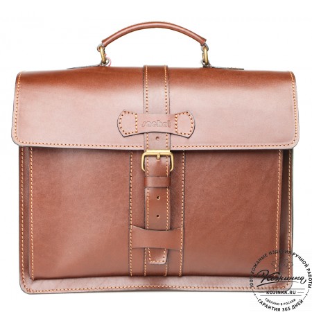 Мужской кожаный портфель "Премьер" (коричневый)