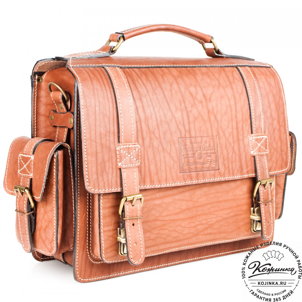 Кожаный портфель "Трансформер" (рыжий)