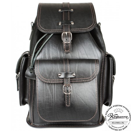 Кожаный рюкзак "Патриот" (чёрный)