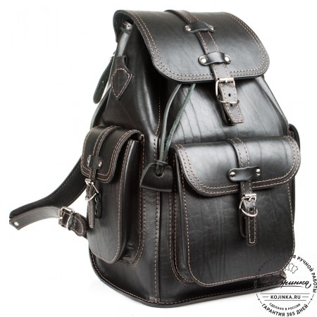 Кожаный рюкзак "Патриот" (чёрный)