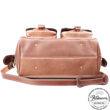 Кожаный дорожный саквояж "Малый" (коричневый)