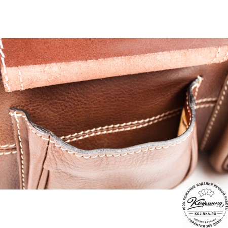 Кожаный дорожный саквояж "Малый" (коричневый)