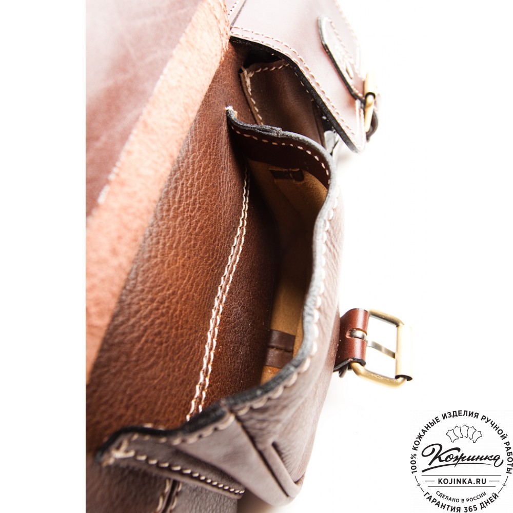 Кожаный дорожный саквояж "Малый" (коричневый)