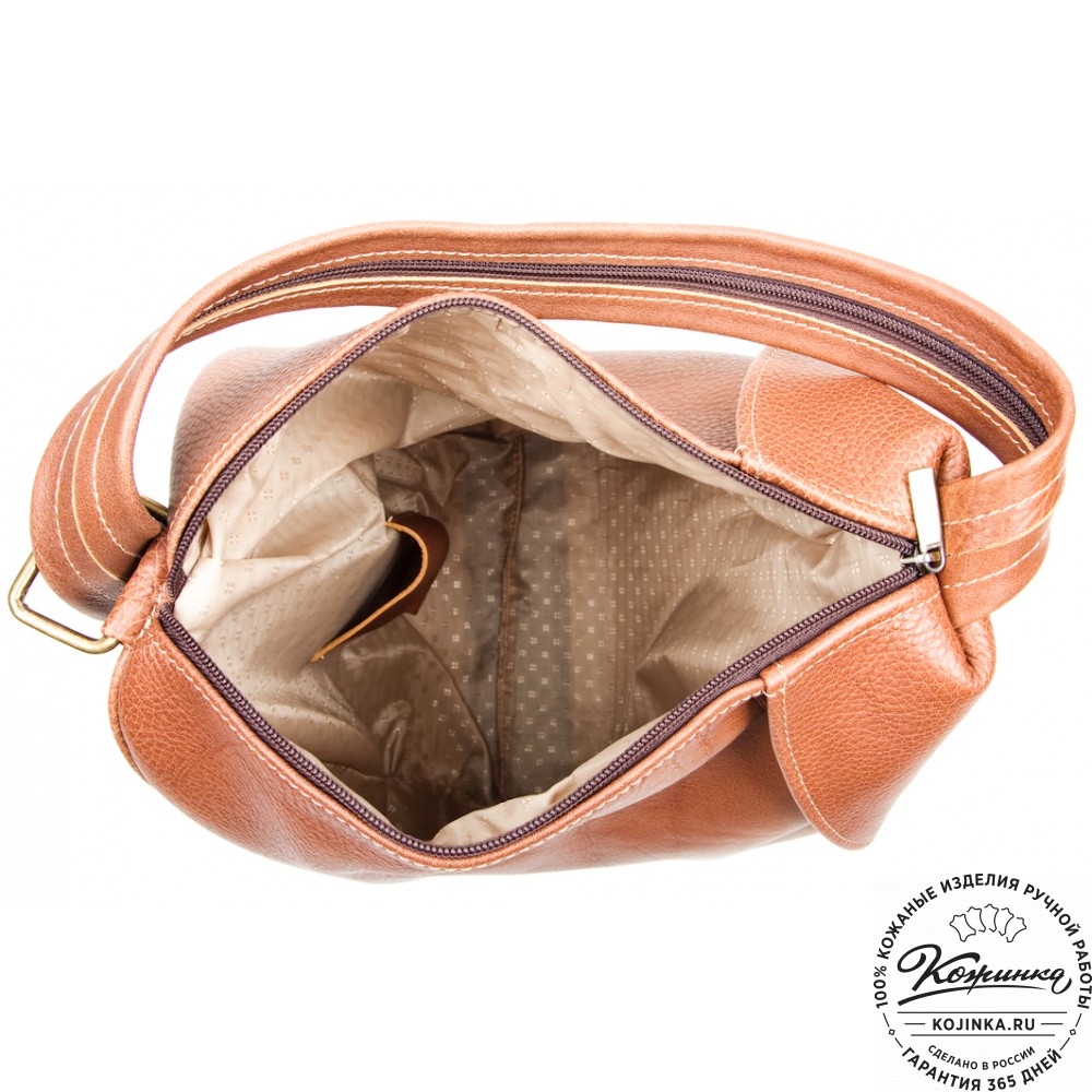 Кожаный рюкзак-сумка "Микки" (рыжий)