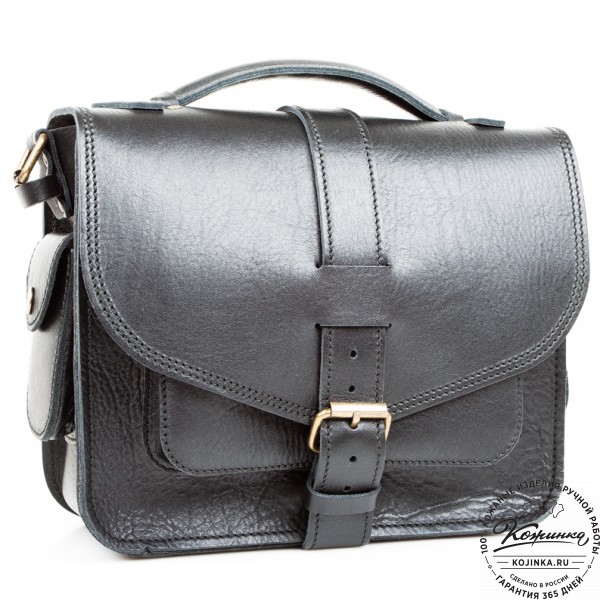 Кожаная  сумка "Виктория" (черная). фото 1